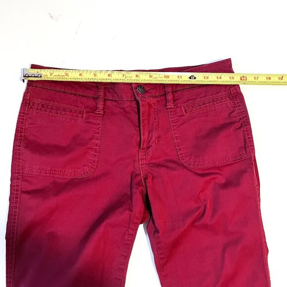 Gap Stretch raw hem ankle cranberry red jean pants size 4 - Picture 9 of 11